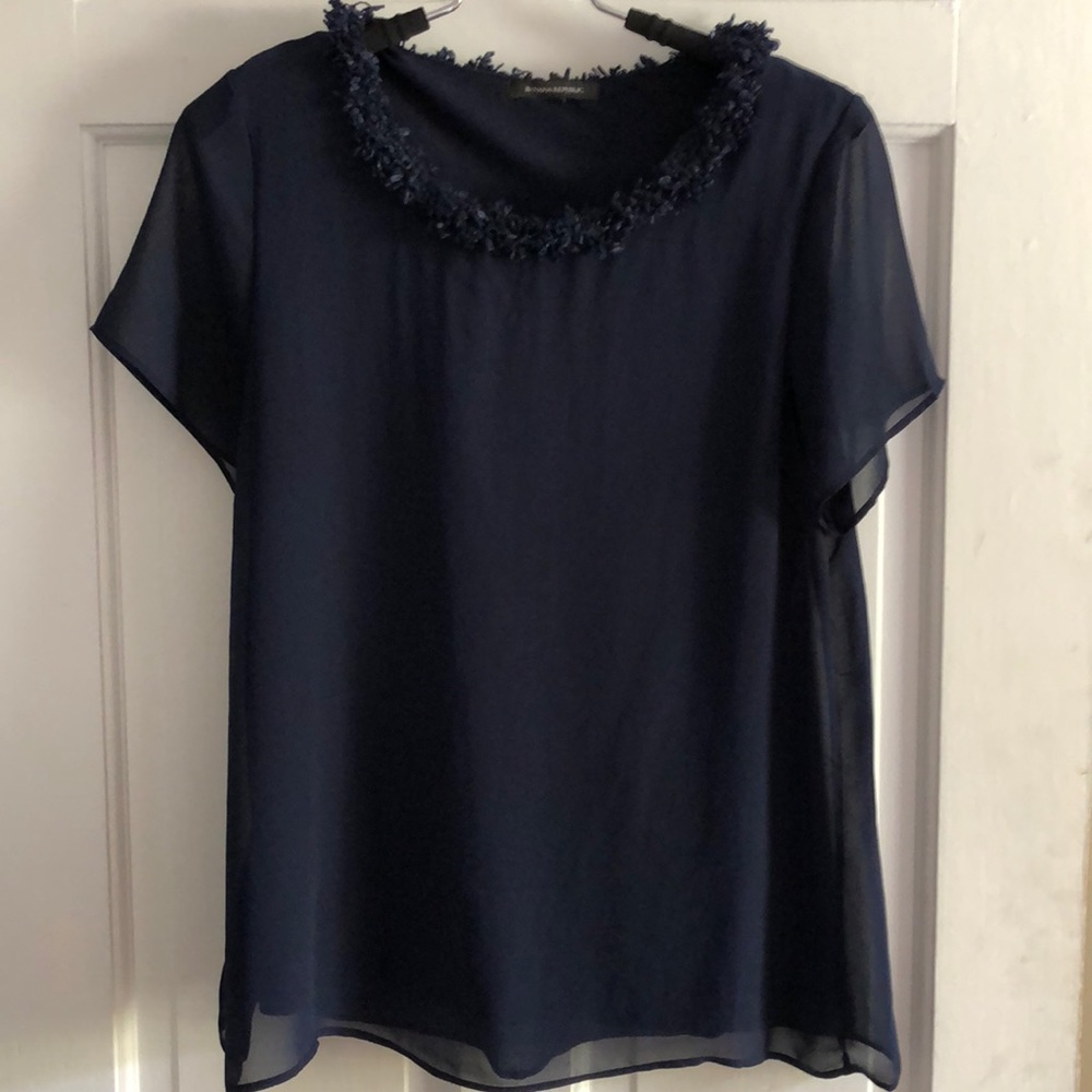 Banana Republic Fringe Trim Tee - Picture 2 of 4